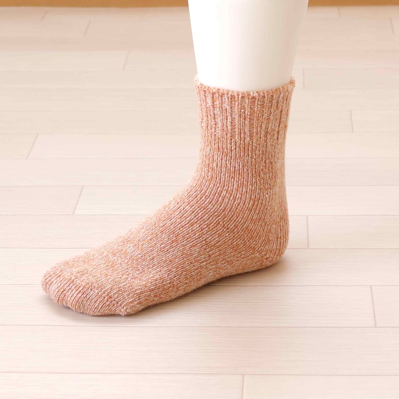 朱子ページ hasegawa】ウールシルクアンゴラローゲージソックス（25-27cm