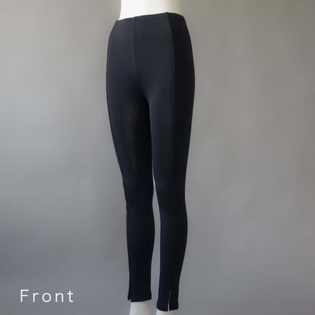 【SISIA】ウォッシャブルシルク スリット入りレギンス