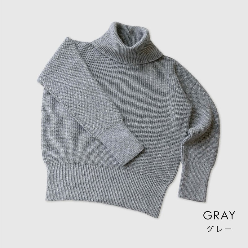 hasegawa】シルクウールアンゴラ オフタートルセーター | & Silk