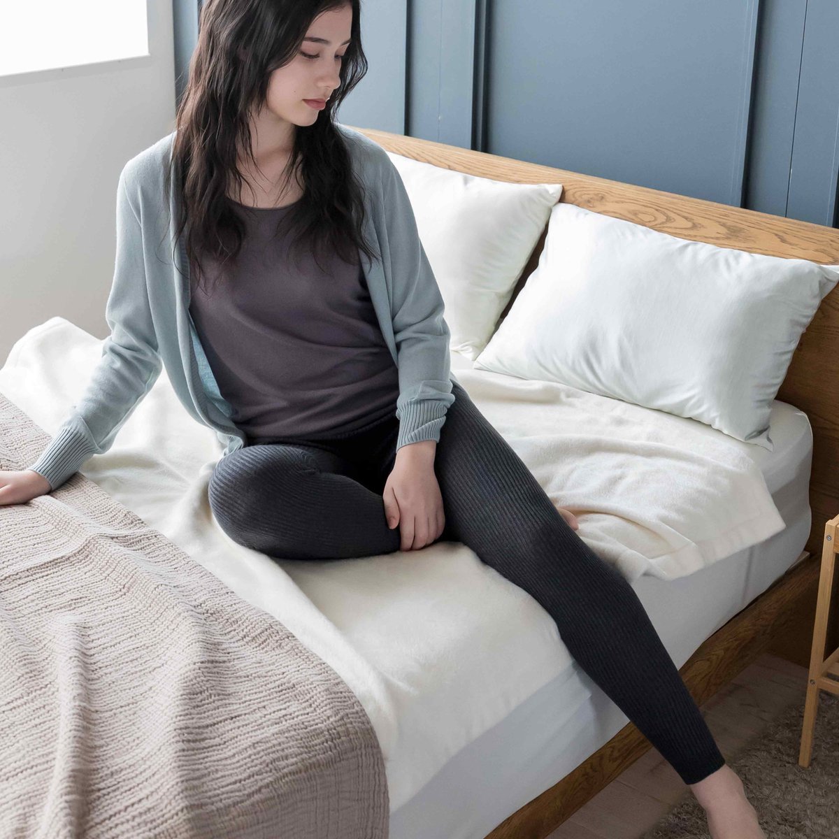 あずき　FUGAFUGA 新品未使用未試着　コットンシルク混レギンス 楽天市場】シルク混 レギンスの通販