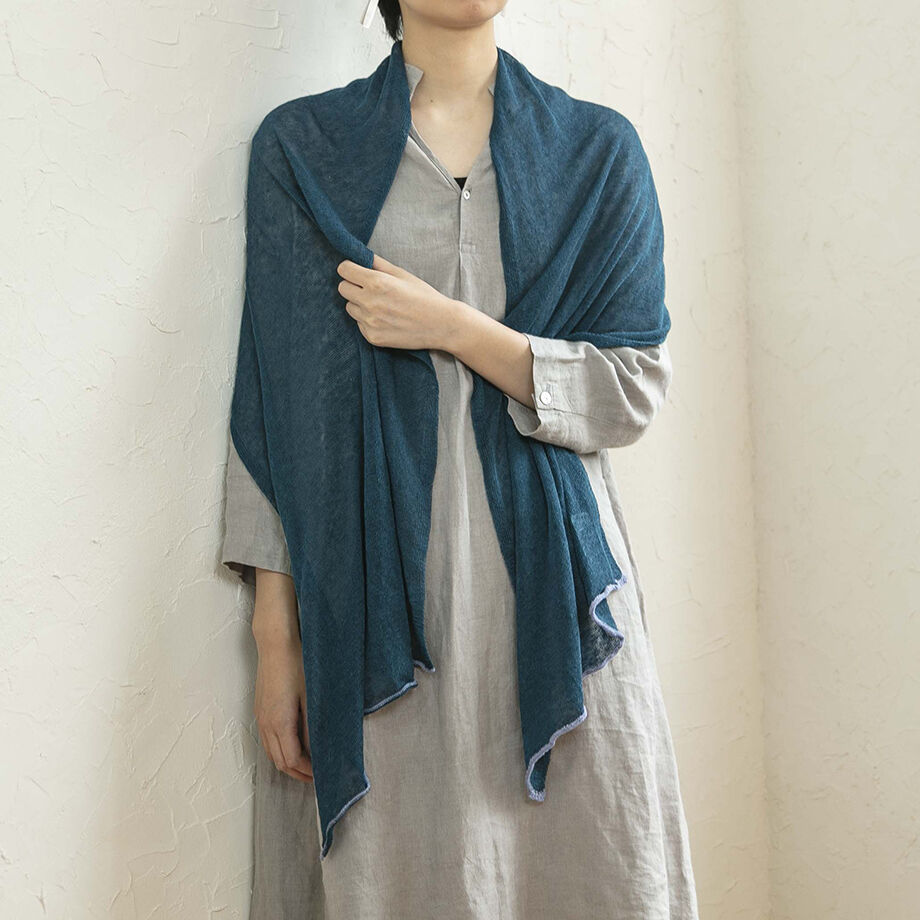 150cm】リネンストールショートサイズ／四方切りっぱなしの