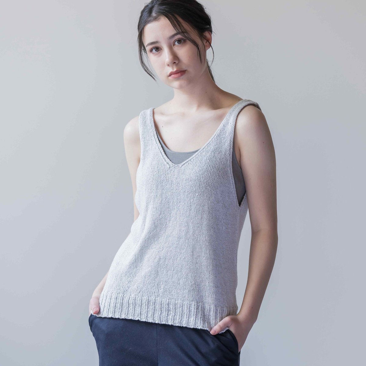 sof.】シルクリネンニットタンクトップ | & Silk