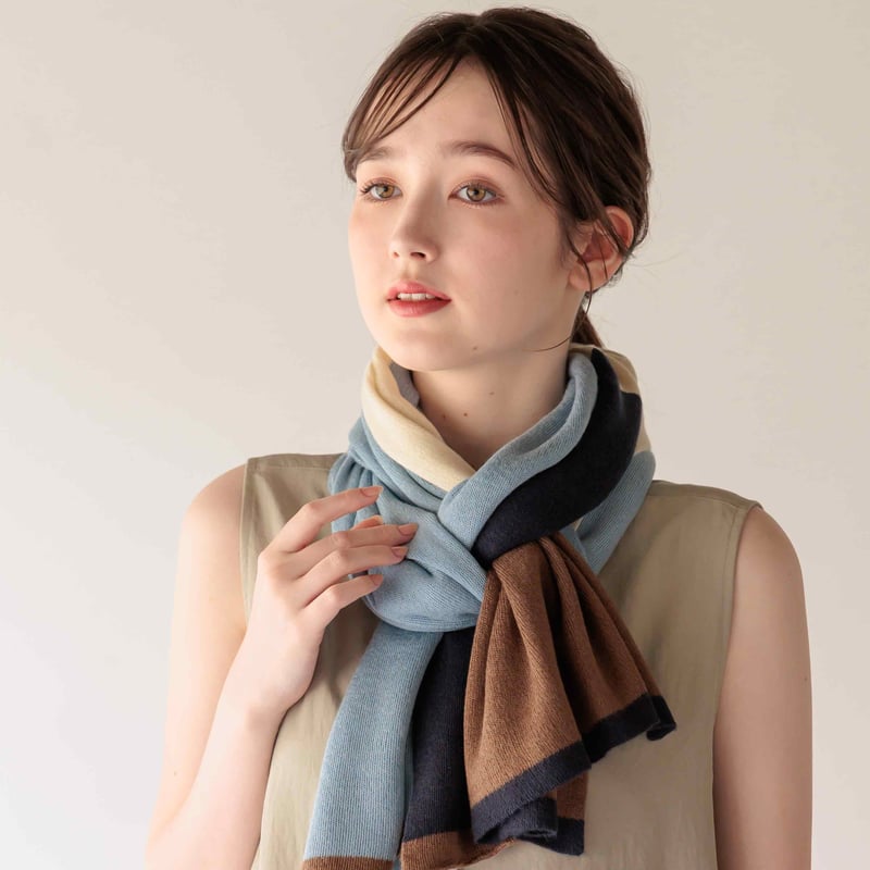 シルクストール(ブロック柄) | & Silk シルクストール(ブロック柄) | & Silk