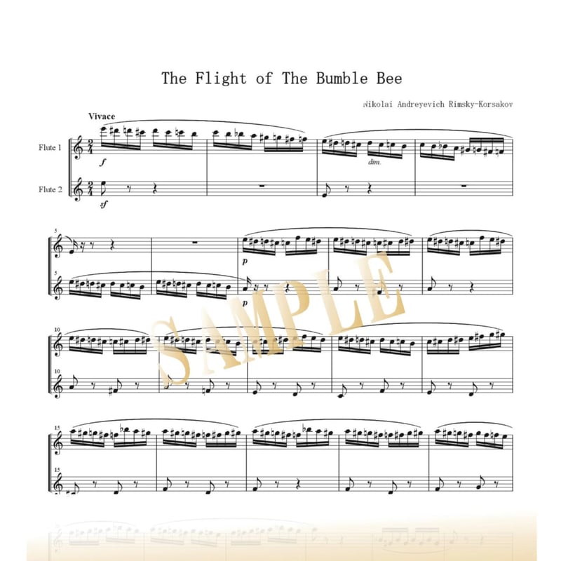 Flute Duo】熊蜂の飛行（The Flight of the Bumblebee）／リ