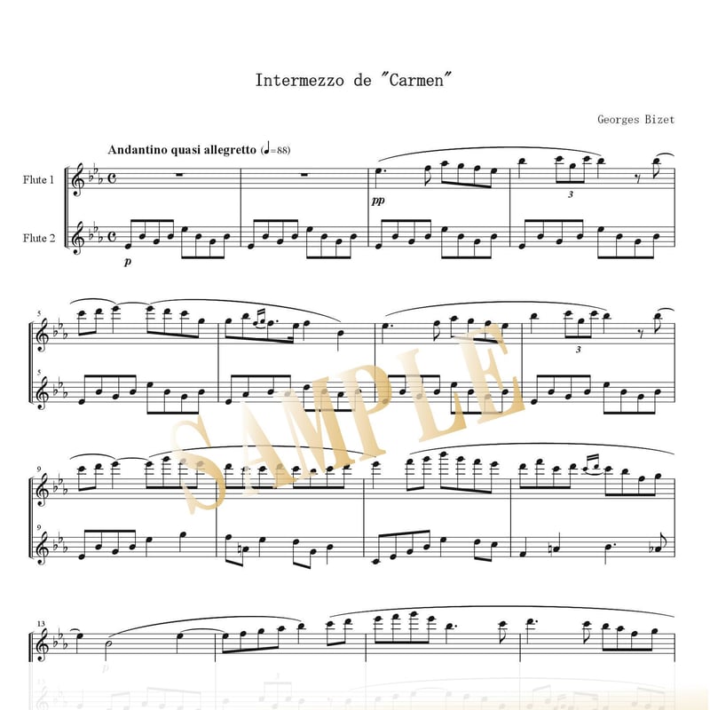 Flute Duo】間奏曲（Intermezzo）《カルメン》より／ジョルジュ