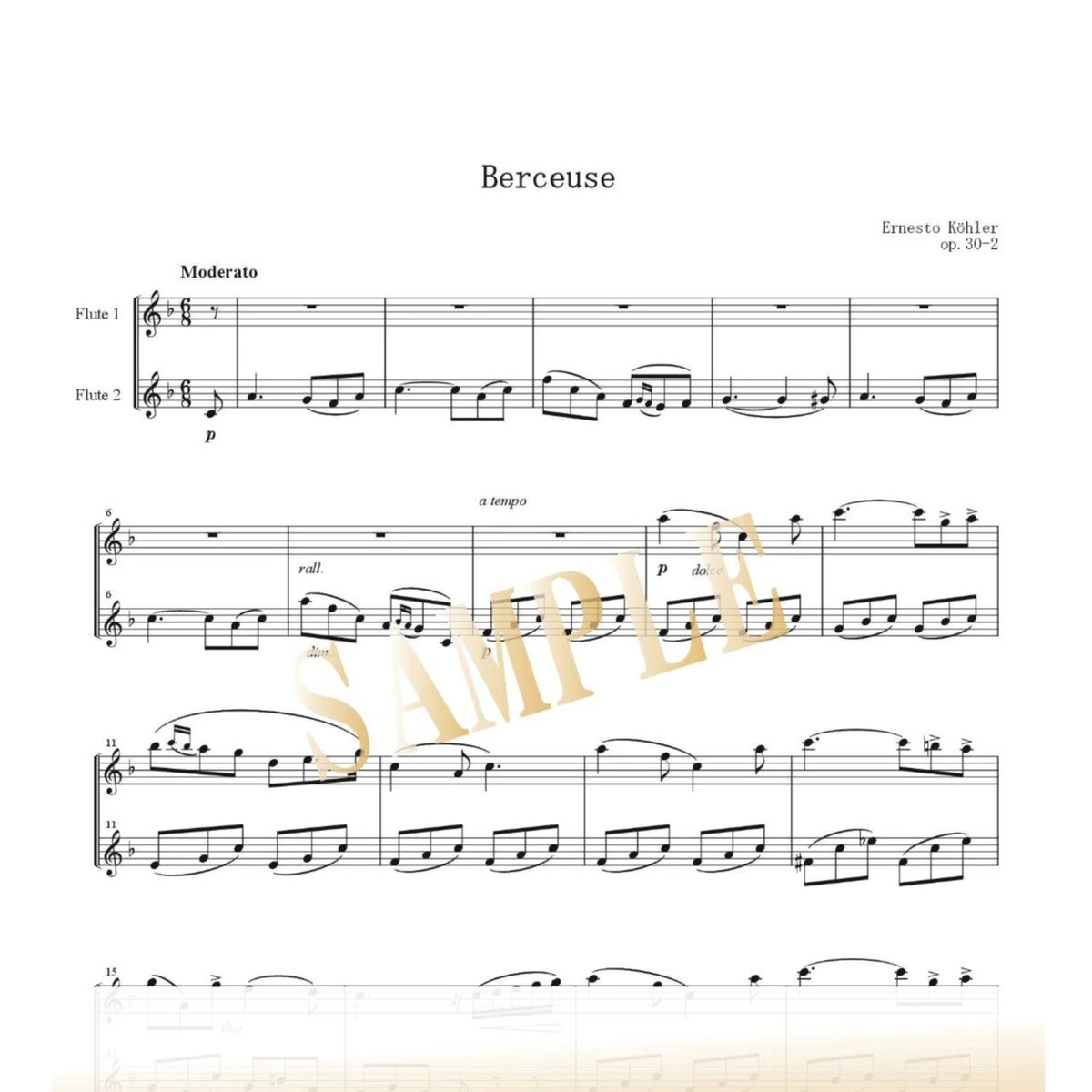 Flute Duo】子守歌（Lullaby, Op. 30, No. 2）／エルネスト・ケー