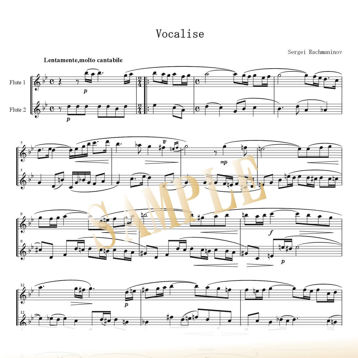 Flute Duo】ヴォカリーズ（Vocalise）／セルゲイ・ラフマニノフ | Japan