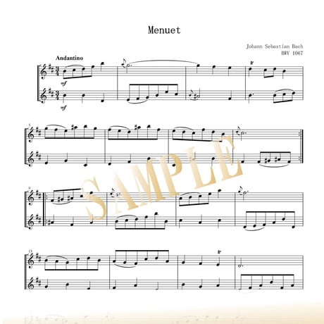 【Flute Duo】メヌエットとブーレ（管弦楽組曲第2番 BWV1067 より）／ヨハン・ゼバスティアン・バッハ
