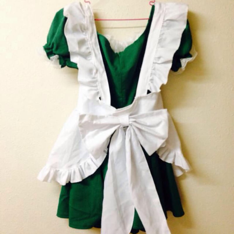 グリーン 緑 メイド服 コスプレ 制服 アイドル コスチューム 衣装 女装
