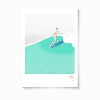 オリジナルアート「SURF W/BIRDS」