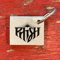 PHISH - 'Sunrise Phish Logo' Vintage Pewter Key Ring (New Old Stock)