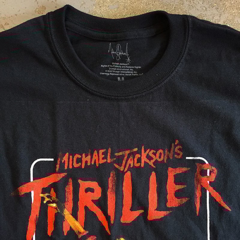 マイケル・ジャクソン スリラー Tシャツ 1982 Ｌサイズ レア マイケル ジャクソン・スリラー 1982 T-シャツ ブラック