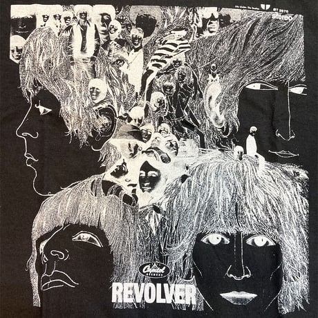 ザ ビートルズ・リボルバー 1966 ヴィンテージ スタイル Tシャツ (ブラック)