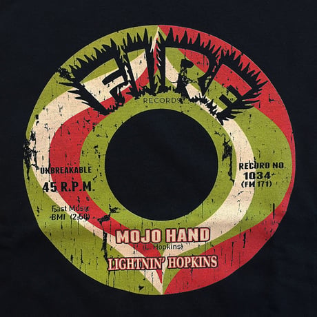 ライトニン ホプキンス・モジョ ハンド・ファイアー レコーズ 1961 Tシャツ (ブラック)