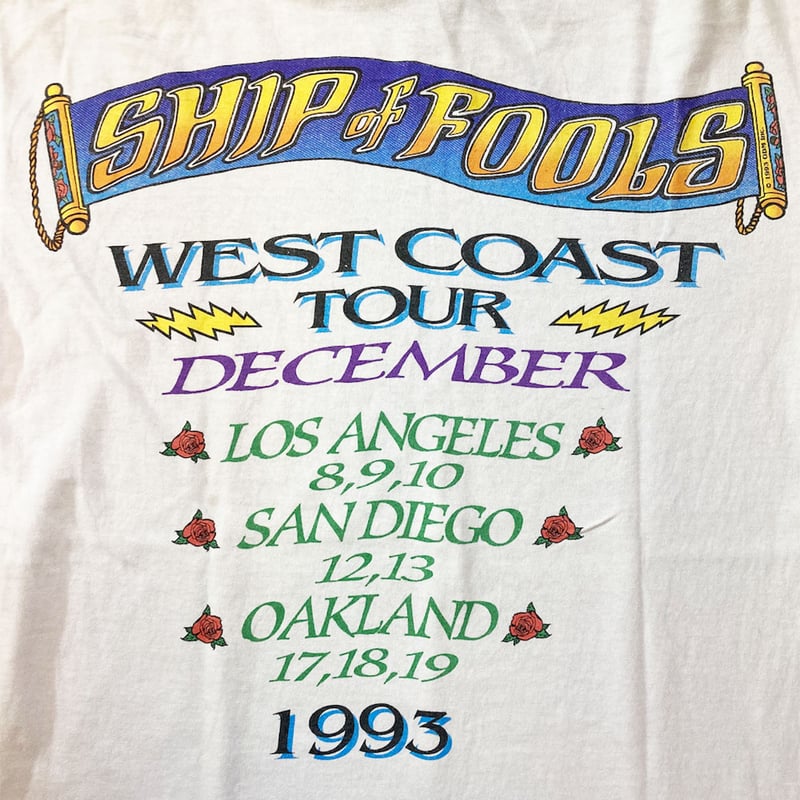 グレイトフル デッド・シップ オブ フールズ・西海岸ツアー Tシャツ