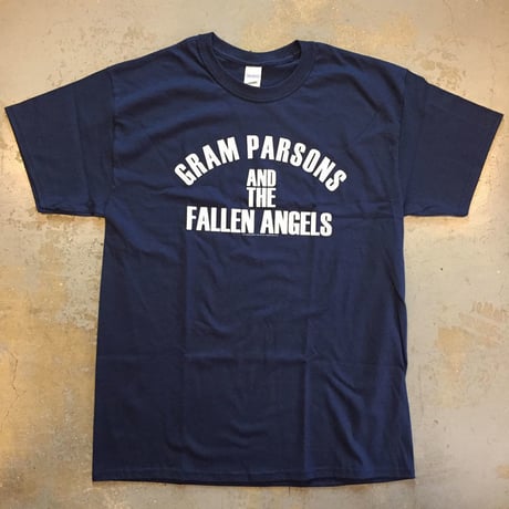 グラム パーソンズ ＆ザ フォーレン エンジェルズ・オールド スクール Tシャツ (ネイビー)