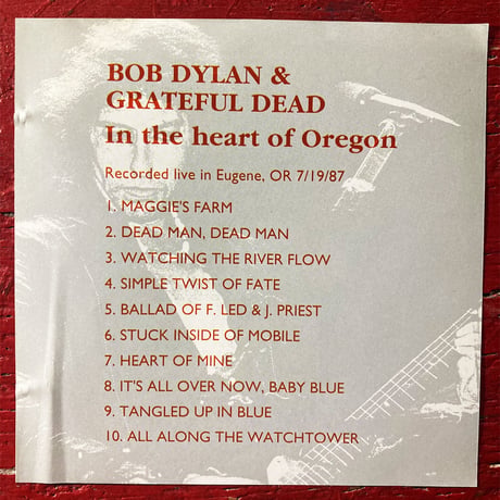 Bob Dylan & Grateful Dead - 'In The Heart Of Oregon' 1987 (1CD) (Vintage Used CD)