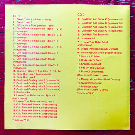 Grateful Dead – 'Scorpio Demos & More' 1966 (2CD) (Vintage Used CD)