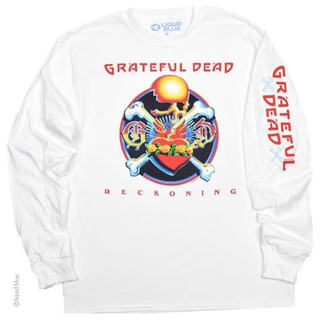 グレイトフル デッド・レコニング SF/NYC 1980・長袖 Tシャツ (ホワイト)