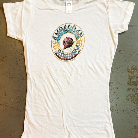 グレイトフル デッド・アメリカン ビューティー 1970 女性用T-シャツ (ホワイト)