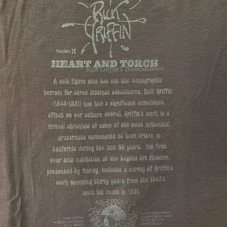 リック グリフィン・サーフィン アイボール・ガーメントダイ Tシャツ Rick Griffin x Hurley) (U.S.A. 中古衣料品)