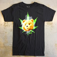 テッド・ポット リーフ & スモーク・Tシャツ (ブラック)
