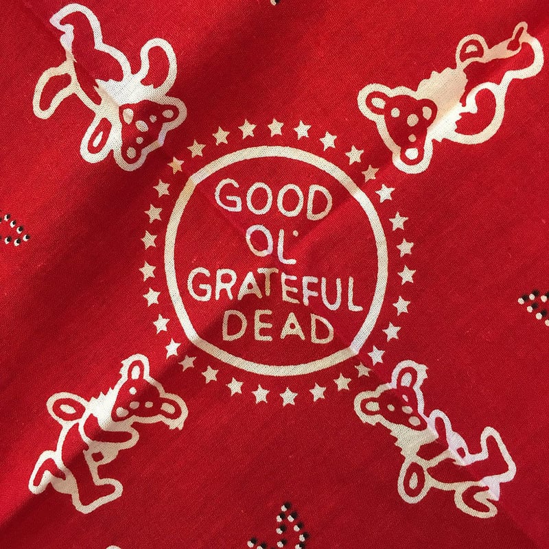 新品未使用　90ｓグレートフルデッド 1995年製デッドストック　バンダナ 新品未使用 90sグレートフルデッド 1995年製デッドストック