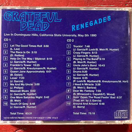 Grateful Dead – 'Renegades' 1990 (2CD) (Vintage Used CD)