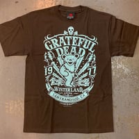 グレイトフル デッド・ウィンターランド サンフランシスコ 1977 Tシャツ (ダークブラウン)
