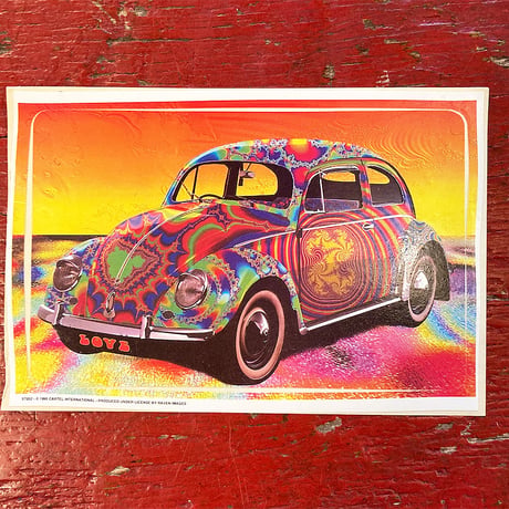 サイケデリック ラヴ VW ビートル ステッカー (Type 1 BUG)