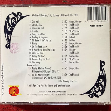 Grateful Dead – 'Celestial Synapse' 1980 (1CD) (Vintage Used CD)