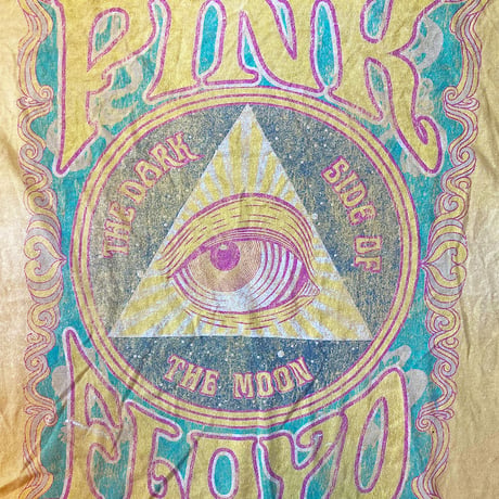 ピンク フロイド・狂気・ピラミッド アイ・Tシャツ (ピグメントダイ) (U.S.A. 中古衣料品)