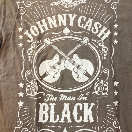 ジョニー キャッシュ・ザ マン イン ブラック・T-シャツ (グレー) (U.S.A. 中古衣料品)
