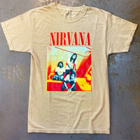 ニルヴァーナ・カート + クリス + デイヴ・Tシャツ (カプチーノ) (U.S.A. 中古衣料品)