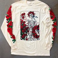 グレイトフル デッド・ウッドカット＆ホィール 長袖Tシャツ (ナチュラル)