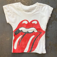 ローリング ストーンズ・カットアウト リメイク・女性用 Tシャツ (Hand Made) (U.S.A. 中古衣料品)
