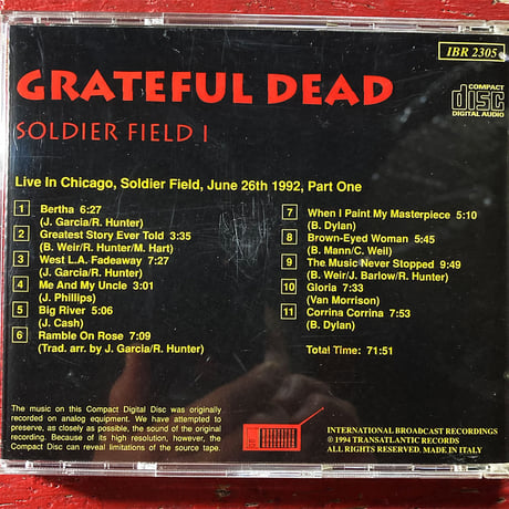 Grateful Dead - 'Soldier Field I' and 'Soldier Field II' 1992 (2CD) (Vintage Used CD)