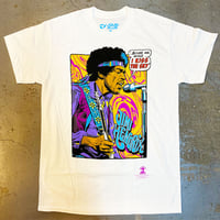 ジミ ヘンドリックス・パープル ヘイズ...キス ザ スカイ Tシャツ (ホワイト)