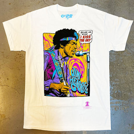 ジミ ヘンドリックス・パープル ヘイズ...キス ザ スカイ Tシャツ (ホワイト)