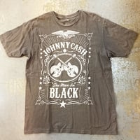 ジョニー キャッシュ・ザ マン イン ブラック・T-シャツ (グレー) (U.S.A. 中古衣料品)