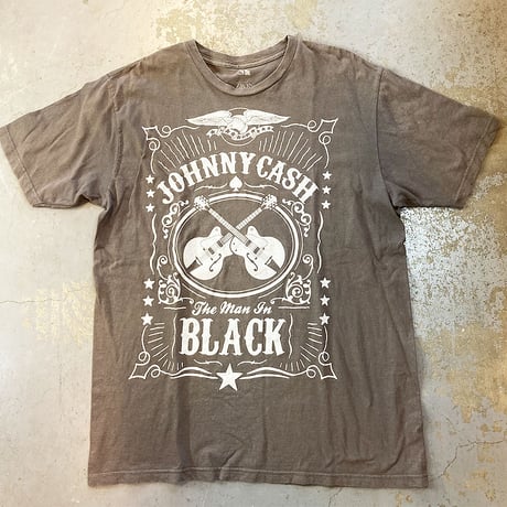 ジョニー キャッシュ・ザ マン イン ブラック・T-シャツ (グレー) (U.S.A. 中古衣料品)