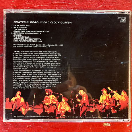 Grateful Dead - '12:00 O'clock Curfew (And Jimi's Waiting)' 1968 (1CD) (Vintage Used CD)