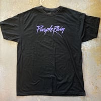 プリンス・PRINCE（パープル レイン ロゴ）・Tシャツ (ブラック) (U.S.A. 中古衣料品)