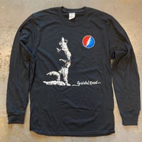 グレイトフル デッド・ダイアー ウルフ ライトニン ムーン ロングスリーヴ T-シャツ (ブラック)