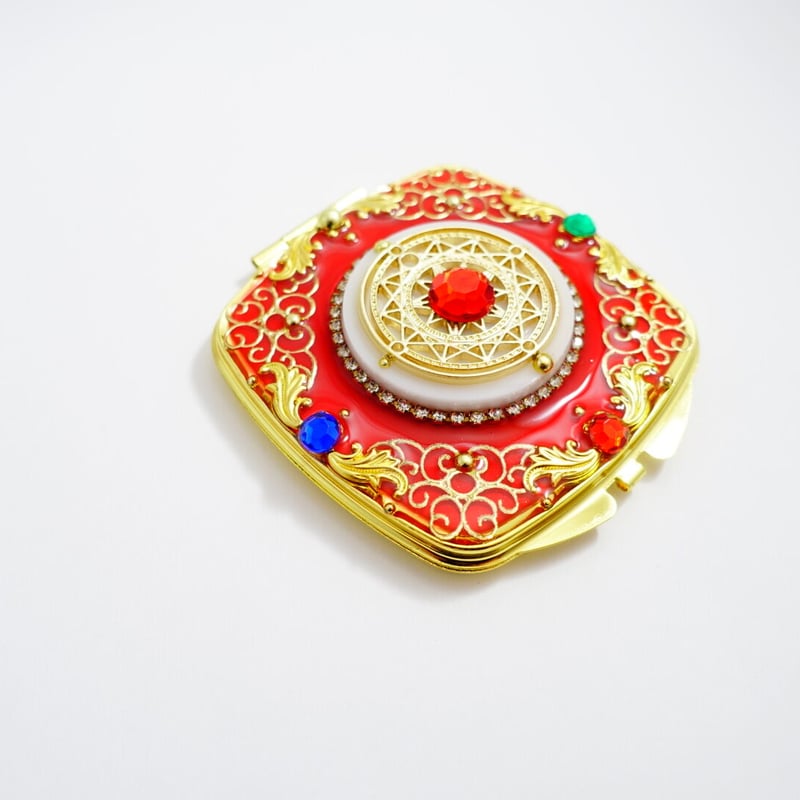 レア】純天銀 品位99.9% コンパクトミラー 彫刻 【楽天市場】クロッ