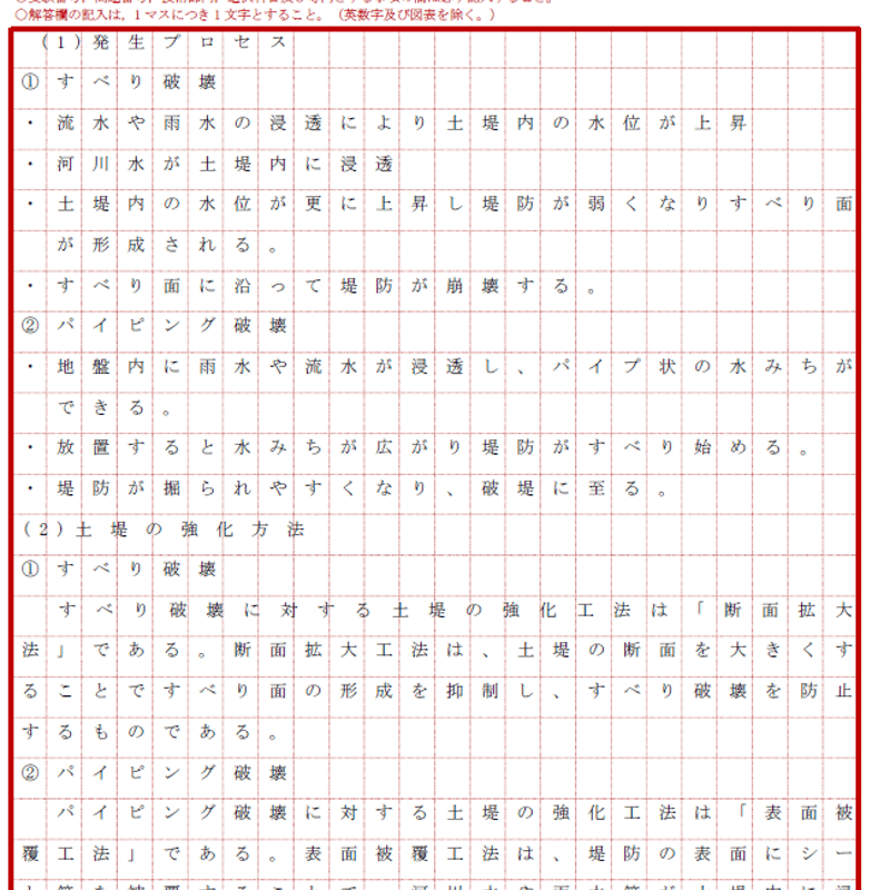 技術士第二次試験 筆記試験合格答案実例集（建設部門－河川砂防