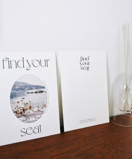 Find Your Seat ܀ 席次表カード｜エスコートカード ‖ Fika