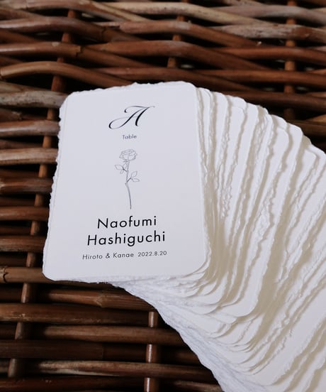 席札｜エスコートカード ‖ paper with deckle edge｜ name card