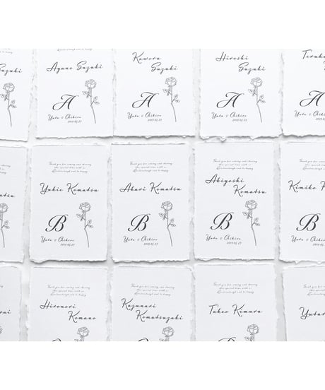 席札｜エスコートカード ‖ paper with deckle edge｜ name card