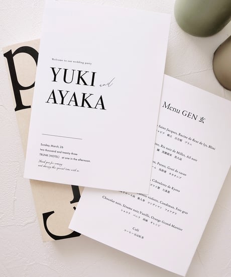 4P ܀ 席次表｜メニュー表 ‖ A5｜ Chic｜Wedding seating chart